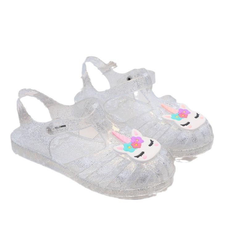 Sandali Sandali Bambino Estivi Nuovi Carini Ragazzo Scarpe da Spiaggia Trasparenti Gelatina Scarpa da Principessa Traspiranti Scarpe Romane Scarpe Bambini