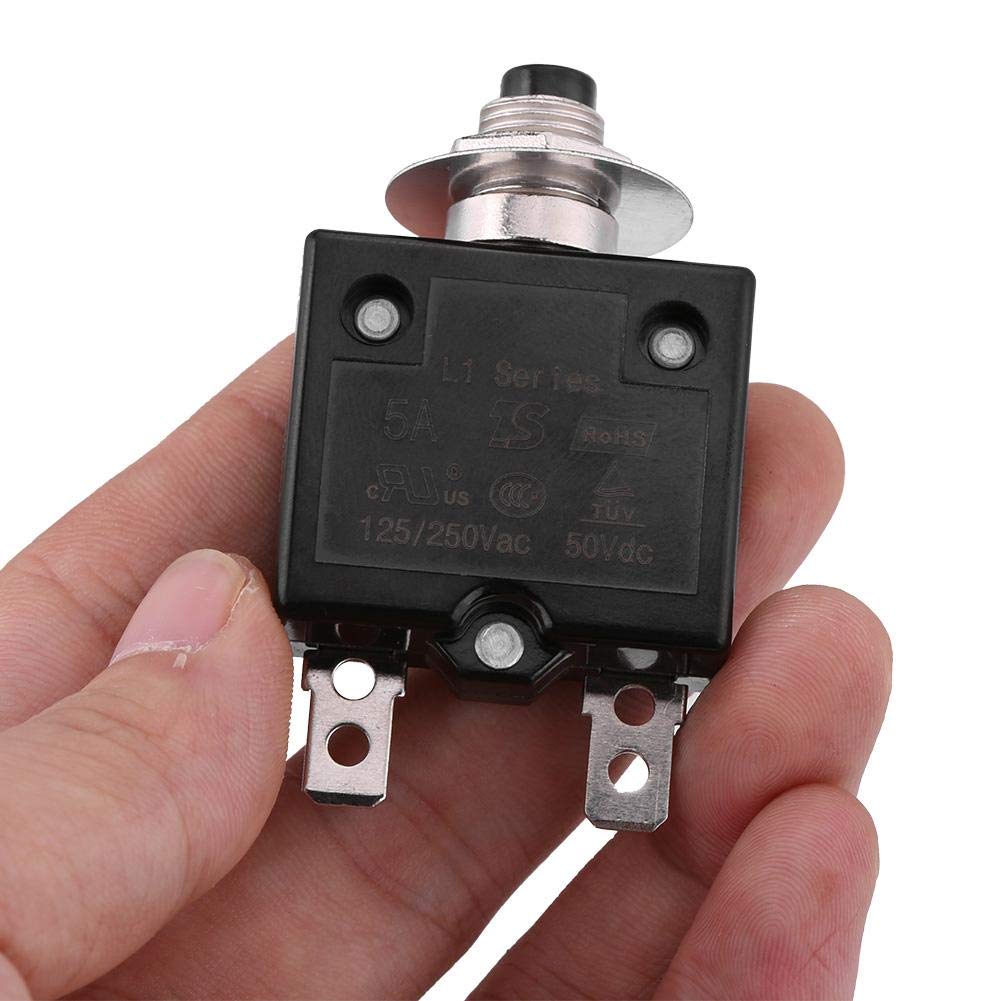 Thermal Circuit Breaker, Circuit Breaker 5A 8A 10A 15A 18A 20A 30A Optional Reset Thermal Switch, 125-250V AC 50V DC Over Current Overload Protector