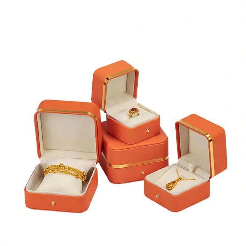 Jeweler Leather Box Wedding Ring Packaging Luxurious Leather Jewelry Box Jewelry Packaging Jewellery Packaging Box for Jewelry