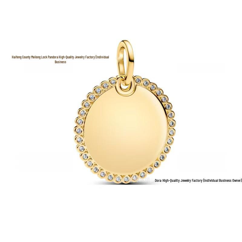 Pan's 925 Guardian Series Rose Medal Charm: Romantic Sun & Moon Coin DIY Accessory