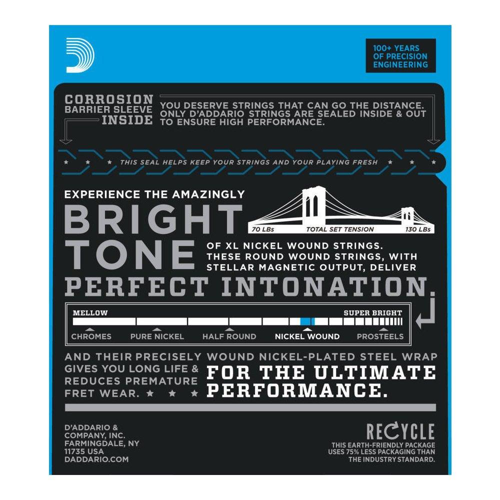 Electric Guitar XL Jazz Extra Pack of EJ20 D'Addario Strings, Nickel, .010-.049, Light, 10,