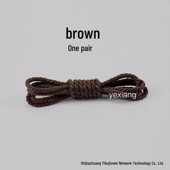 Waxed Leather Round Shoelaces for Casual Shoes and Boots (Black & White) Customizable