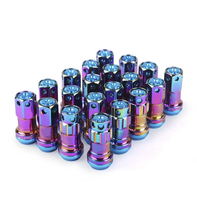 Nuovo Dado Ruota 44mm M12x1.5/1.25 20pz Dadi Ruota da Corsa Bloccanti + Set Chiave di Sicurezza
