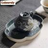 11ml Auspicious Clouds Ink Lotus Teapot Antique Tea Infuser Pot Tea Making Kettle With Ball Hole Tableware Accessories Ornaments