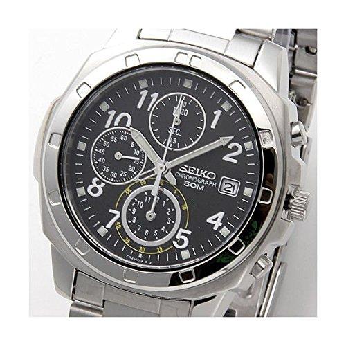 SEIKO Watch Chronograph SND195P Black/Arabic Fashion Watch Men
