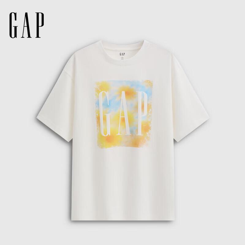 GAP Unisex 2026 Spring Cotton Logo Print Loose Short Sleeve T-shirt