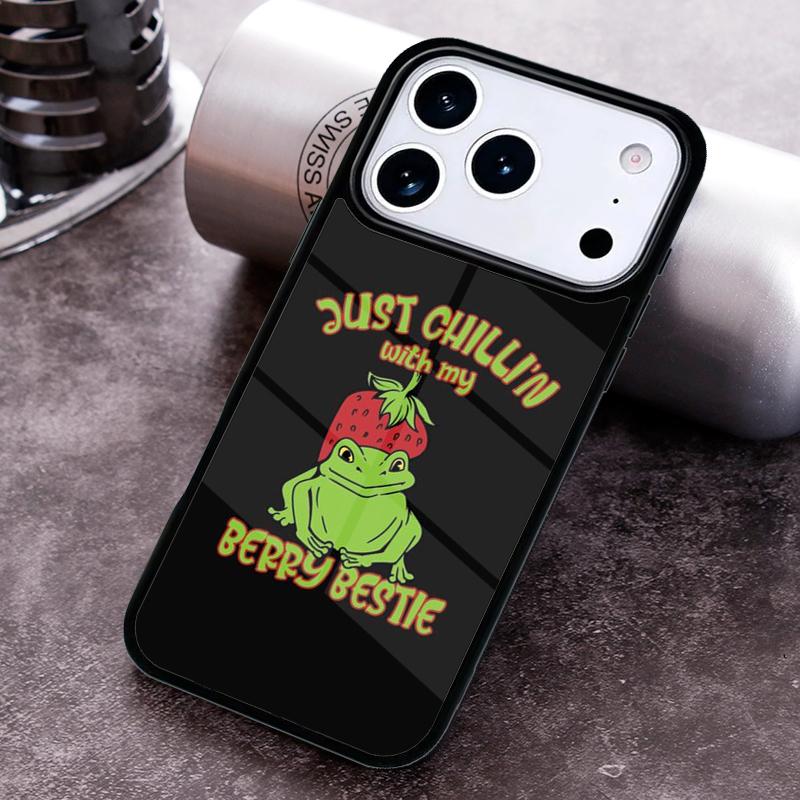 Cottagecore Fruit Strawberry Frog Phone Case For iPhone 17 16 15 14 13 12 11 Pro Max Plus 17Air Soft Silicone Cover