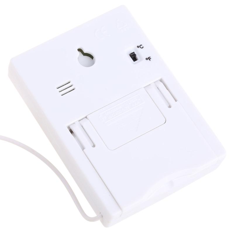 White Digital LCD Indoor And Outdoor Thermometer Temperature Meter Car Accessories