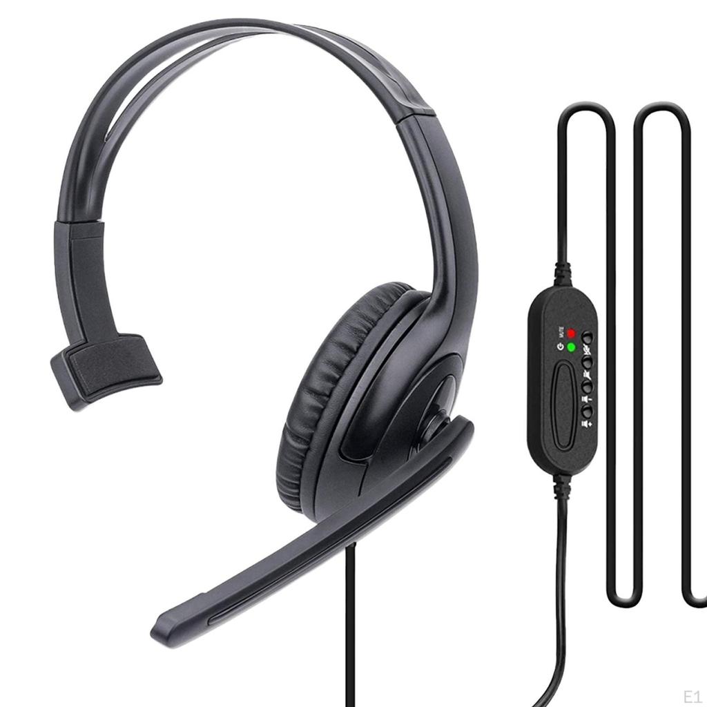 USB Headset with Mic Mircrophone Call Center Wired Headphone for Office