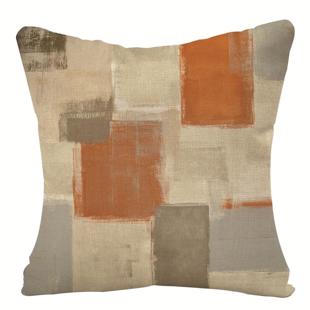 Home Oil Painting Geometric Abstract Pillow Case Sofa Pillow Cushion Cover
