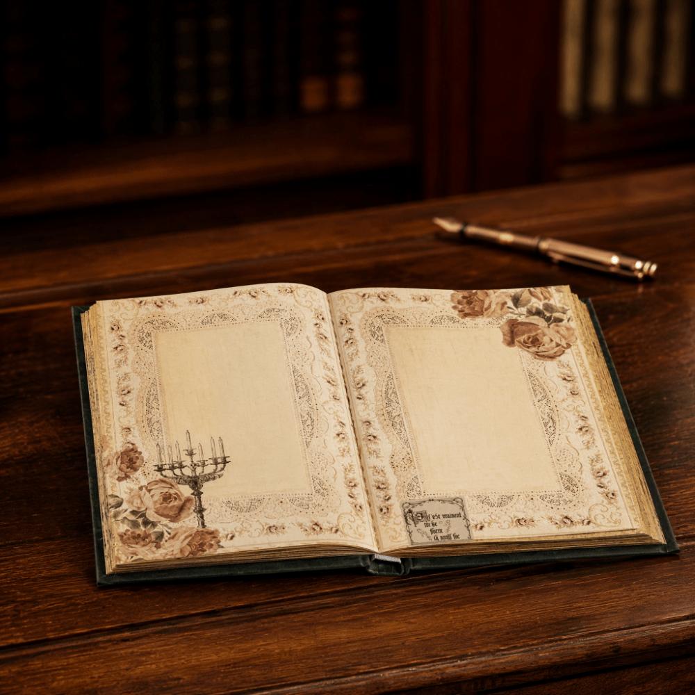 Flower Butterfly Printed Vintage Hardcover Notebook 192 Sheets Planner Notebook Unisex