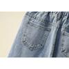 DIMANAF 2025 Neue Sommer Basic Elastische Jeanshosen Damen Locker Lässige Denim Basic Hosen Große Blaue Hosen