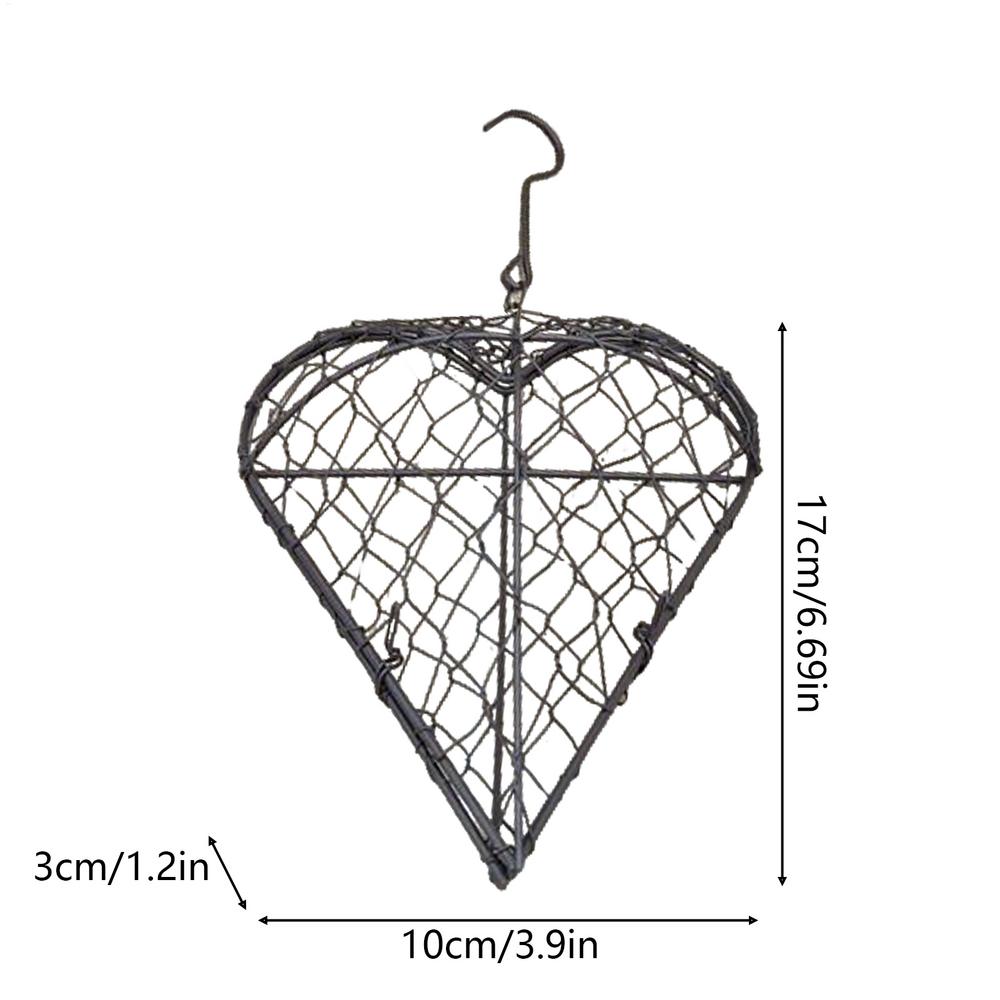 

Iron Heart Shape Bird Nest Material Holder Refillable for Hummingbird Cage Breeding Garden Outdoor Indoor Bird Watching Hobby