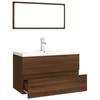 VidaXL Bathroom Furniture Under Sink Cabinet Mirror Vanity Cabinet Storage Cabinet Interior Oak Brown Wood 3120350