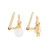 Dior Weißer Perlkristall Logo Gold Clip 925 Silber Ohrclips Unisex Ohrclips E1680DVORS_D301