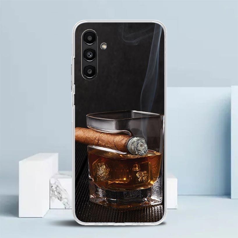 Cigar Whiskey Ice Drink Phone Case For Samsung Galaxy A17 A37 A57 A16 A15 A14 A13 A56 A55 A54 A53 A36 A35 A34 A33 A26 A25 A24 A2