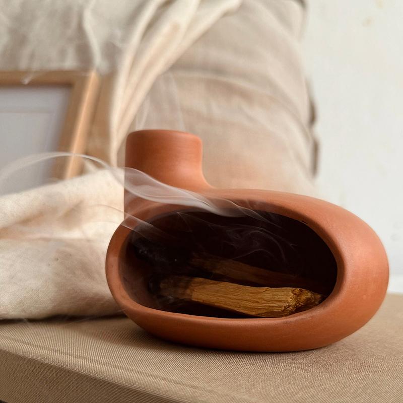 Cone Incense Burner Home Furnace Yoga Palo Santo Holder Ceramic Censer For Farmhouse Housewarming Dining Room Bedroom Office