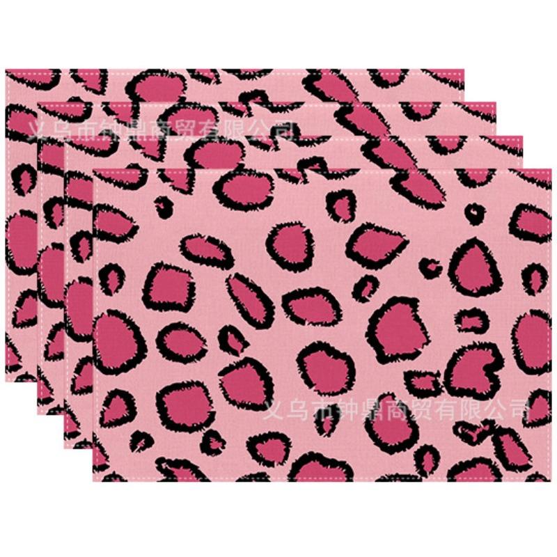 Hot-selling Placemats Leopard Starry Sky Watercolor Dining Table Decoration Placemats Insulation Mats Linen Anti-fouling Mats