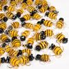 5 Stück Gelbe Süße Bienen Anhänger Perlen Für Schmuckherstellung Zubehör Glasmaterialien Tier Spacer/Lose Perle DIY Armbänder Zubehör