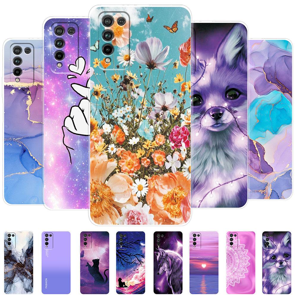 For Honor 10X Lite Case Cover DNN-LX9 Honor10X Lite 10 X Lite Chic Girl Marble Silicone Clear Phone Case For Honor 10X Lite Cute