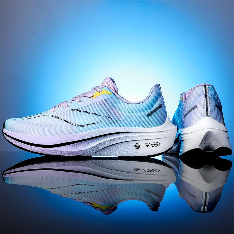 Feidian 4C Carbon Board Running Shoes Popcorn High-quality Running Shoes Luminous Casual Shoes Men's and Women's Same Breathable Sports Shoes