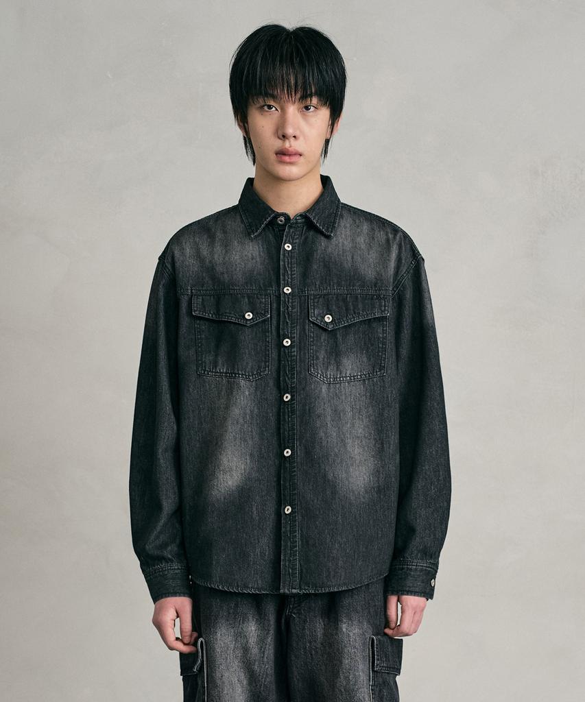 DECET Denim Shirt Dcsh006Blacka