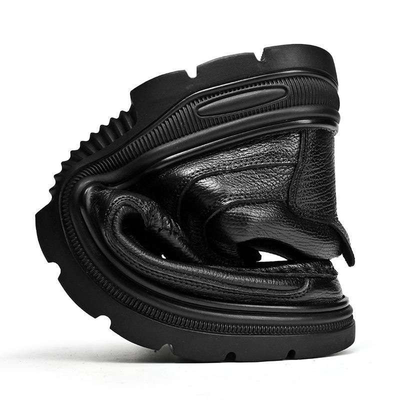 2025 British style men's business leather shoes trend platform large size casual shoes spring, autumn and winter velvet warm men's shoes