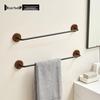 GOLDENHOME Vintage Walnut No-Drill Adhesive Towel Bar