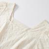 French Square Neck Cotton Puff Sleeve Dress