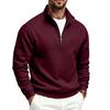 Men's Fleece Half Zip Sweatshirt Stand Collar Relaxed Fit Outdoor Casual Pullover