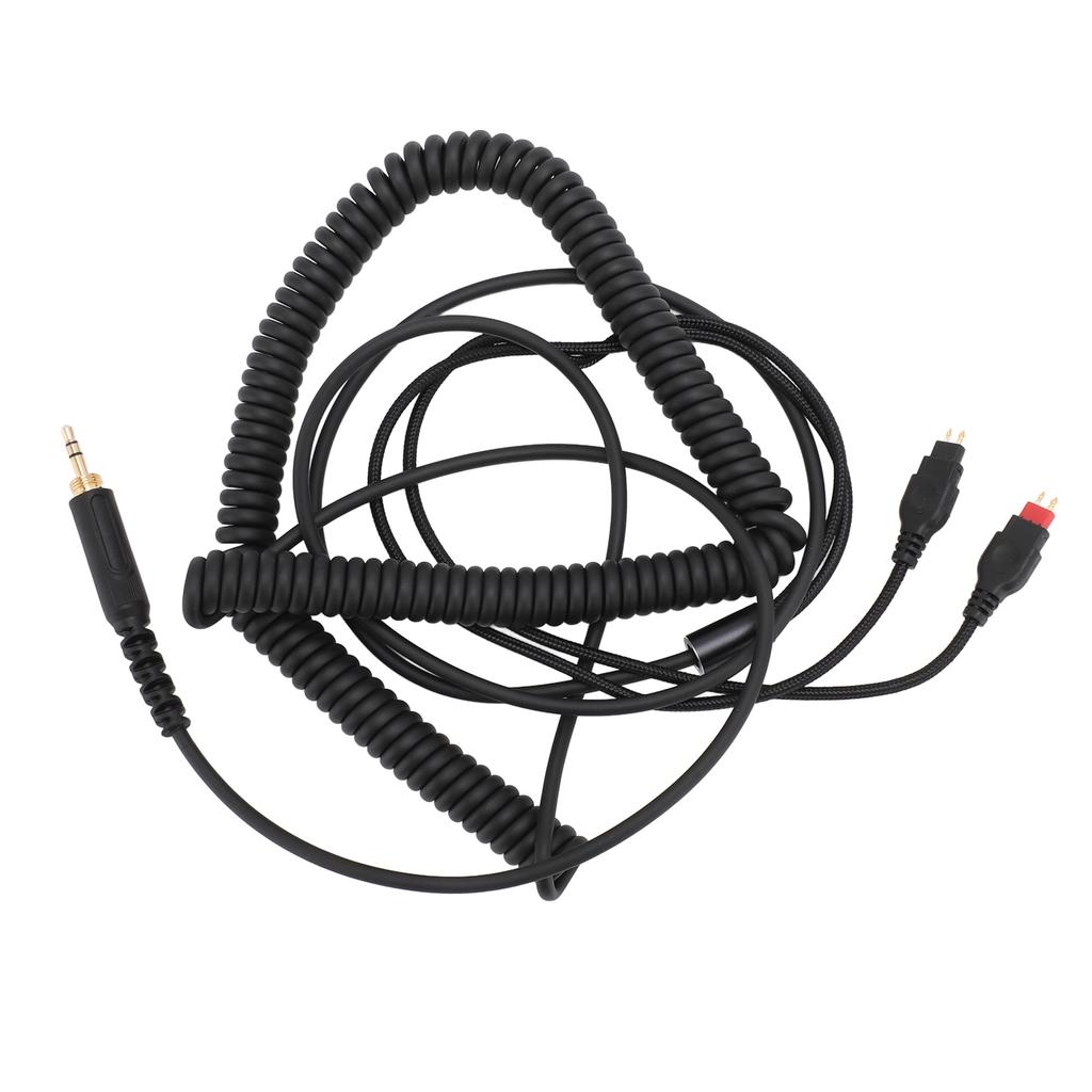 Coiled Headphone Cord Replacement with 3.5mm Plug and 6.35mm Adapter for Sennheiser HD650 HD660 S HD