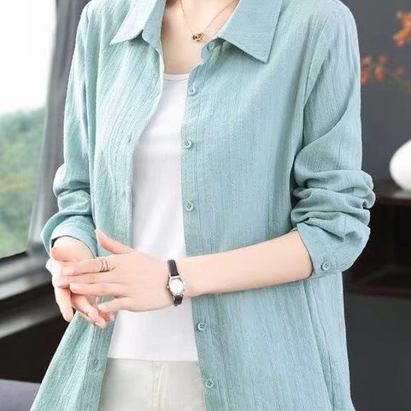 Loose Fashion Women's 2025 Temperament Coat: European & American Long Sleeve Slimming Shirt, Plus Size Available for Spring