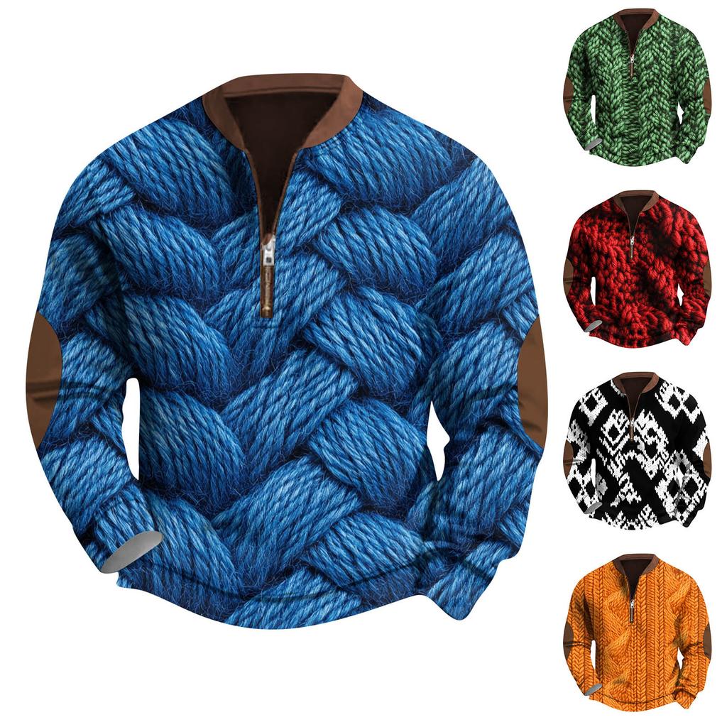 Men's Retro Casual Gradient Printed Sweatshirt