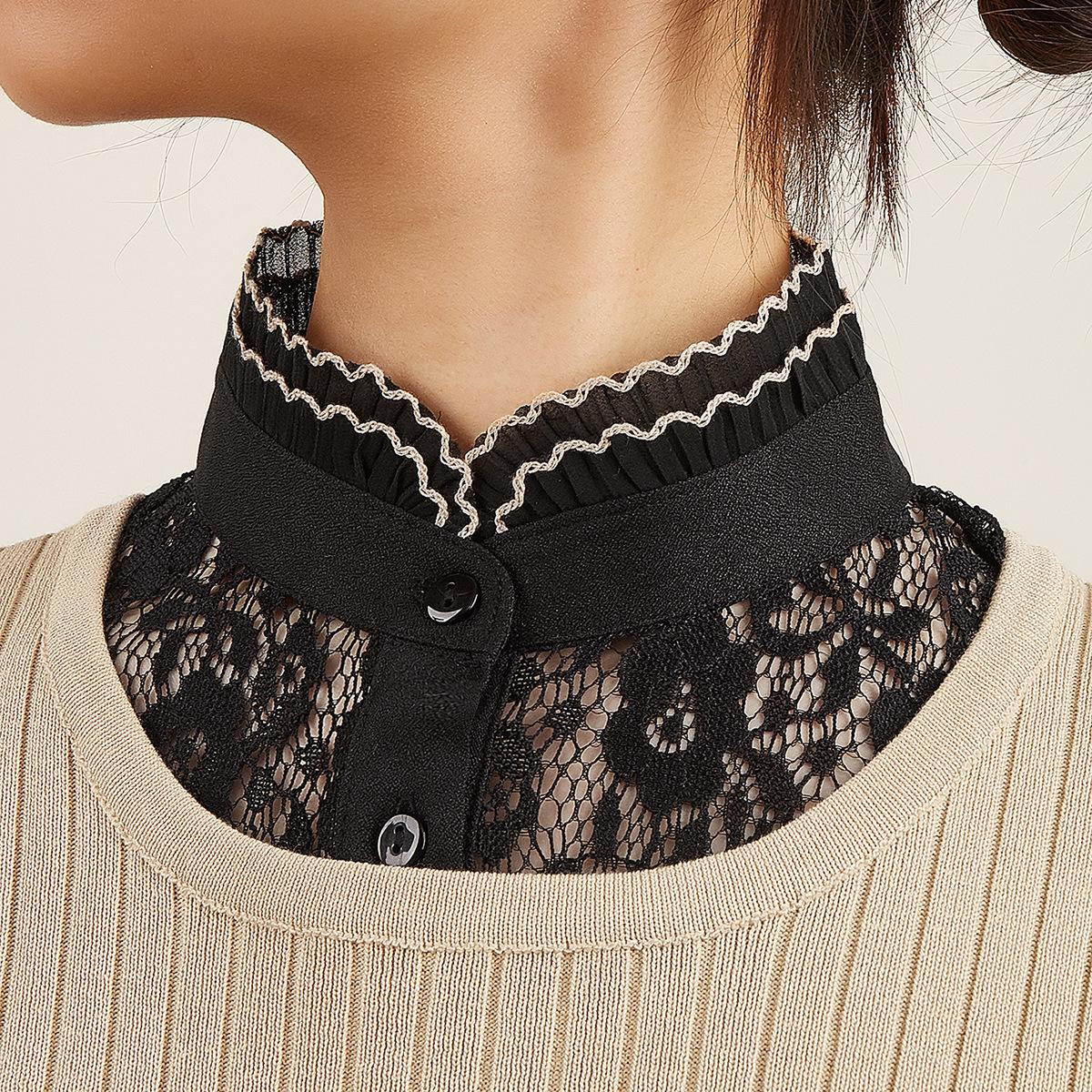

Иностранный стиль кружевной поддельный воротник с отворотом кукольный воротник универсальный вышитый женский поддельный воротник кружево