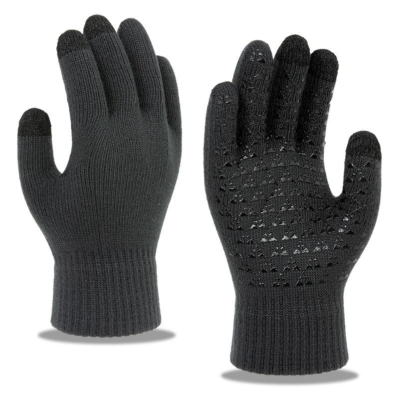 Exclusive Knit Touchscreen Gloves Couples Winter Fleece Lined Thick Warm Anti-Slip Gloves