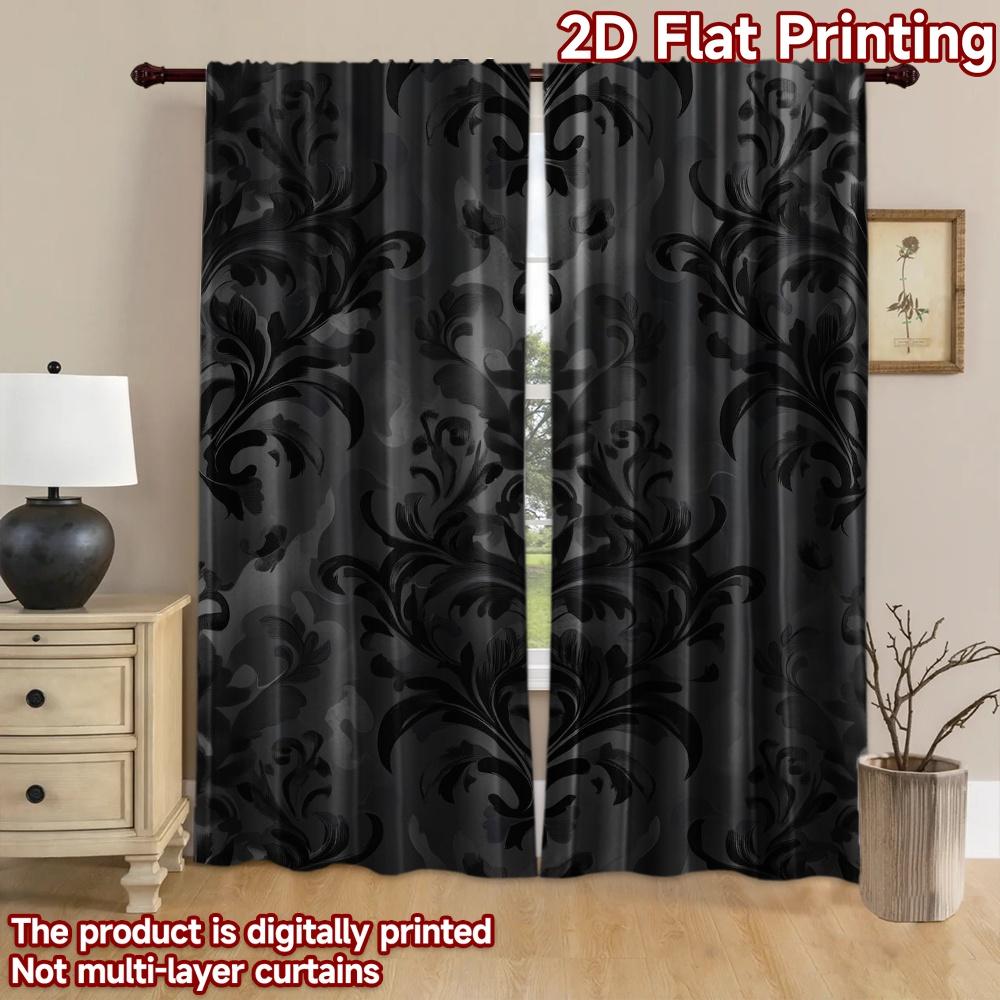 2D flat Photography Backdrop Popular Photography Banner Black Floral Design (2) 100% Polyester Anniversary for Suitable for