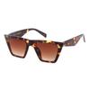 Trendy Style Square Cateye Sunglasses for Women Men Vintage Tortoiseshell Frame Sun Glasses Gradient Shades Female UV400 S6881KN