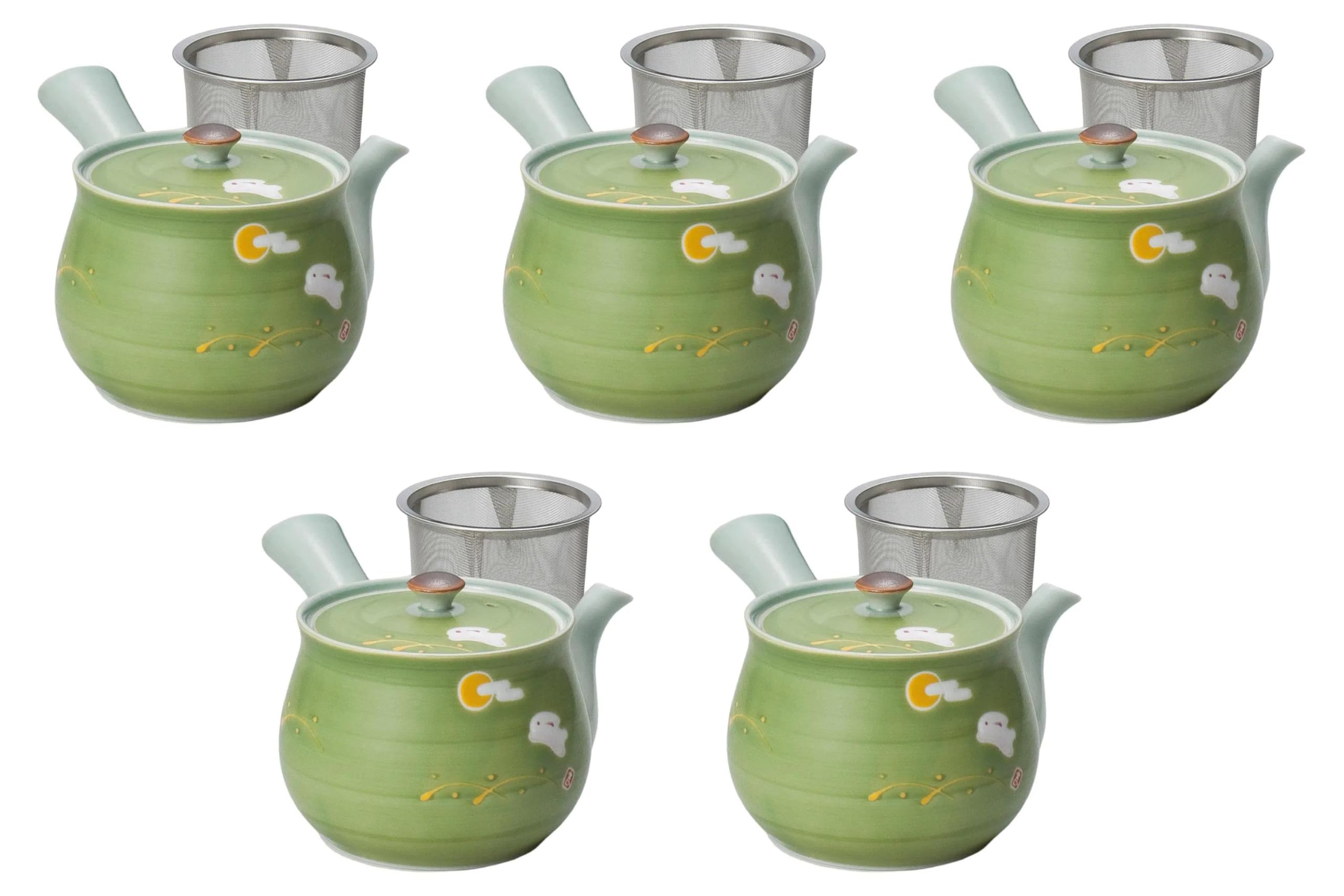 

Set of 5 Utoya extra large teapot x cm 650 Arita ware teapot Arita ware Setomonohonpo U-shaped (green) [12 10.5 cc] зелёный