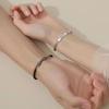 Mobius Couple Matching Woven Rope Bracelets Black White Pair For Men Women Valentines Day Gift