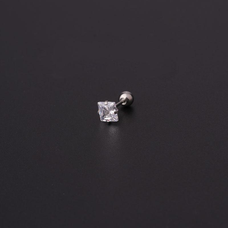 Циркон Тонкий Стержень Нержавеющая Сталь Винтовой Шарик Серьги-Пусеты для Пирсинга Хряща Уха