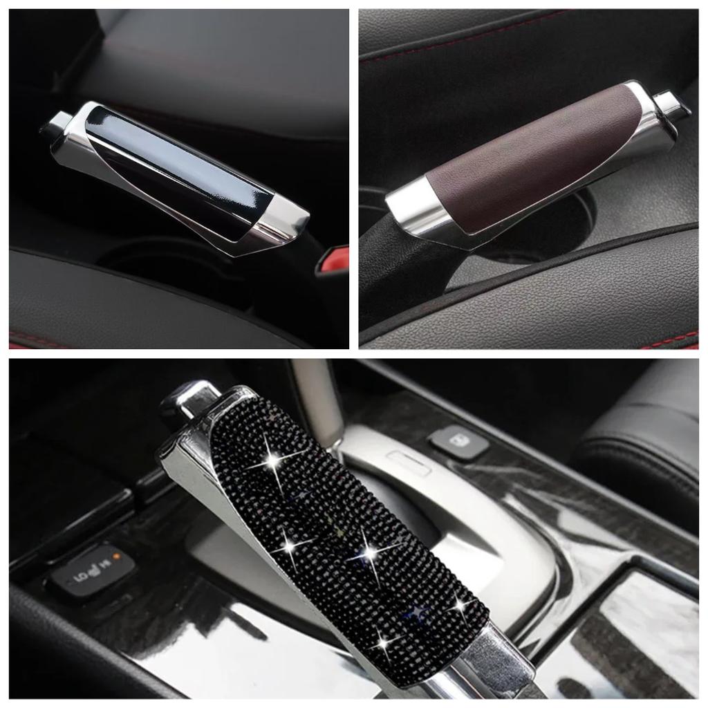3PCS Rhinestone Car Handbrake Cover Leather Auto Anti-slip Protector Decoration Universal Diamond Car Accessories Interior