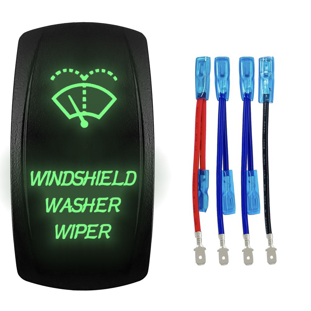 1 Pc Green 12V/24V Rocker Toggle Switch With Jump Wire for Car Boat Truck Marine Yacht Trailer Tractor Jeep YJ JK Vans SXS Battery Switches5