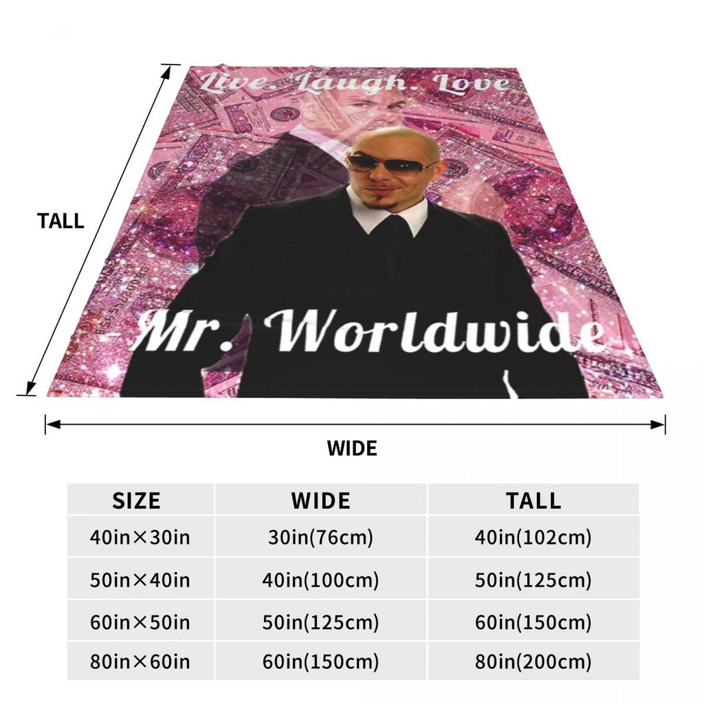 Sig. Coperta di Flanella Pitbull Dollar Music per Tutto il Mondo Coperta Morbidissima Singer per Sedia Divano Letto Copriletto Copertura Divano Letto