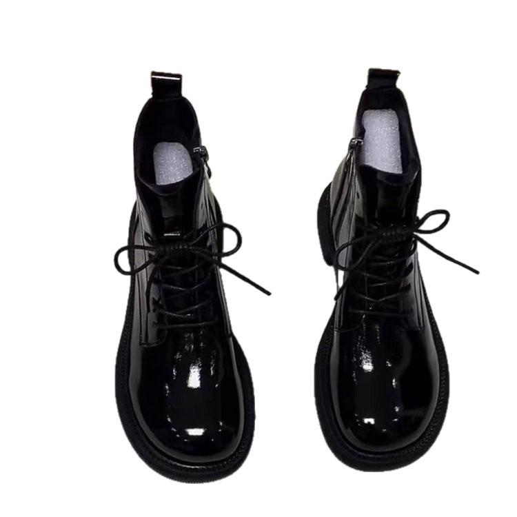 Úzké kozačky zvyšují výšku Martensky dámské podzim 2025 tenké jednobotky zima britský vítr sametové teplé krátké kozačky