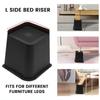 4 Inch Height Bed Risers Square Design Bed Frame Lift Height Increase Furniture Risers  Bed Frame