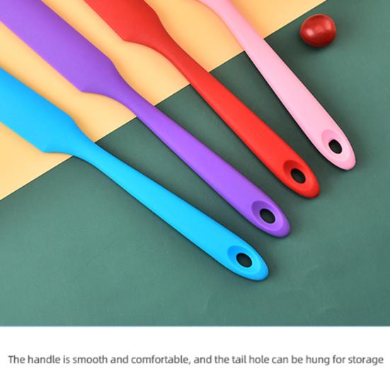 Smal Spatel Non-Stick Långt Handtag Värmebeständig Silikon Burk Smoothies Bakspatel för Rörning