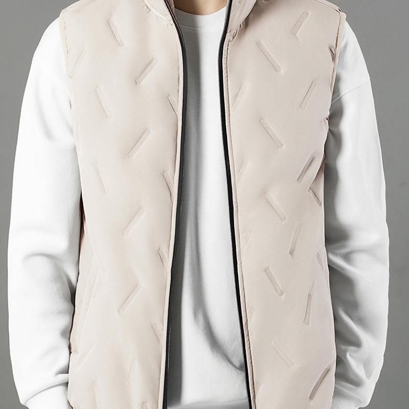 Thiened Teplá péřová vesta Pánská Podzim Zima Sametová Zipová Dekorace