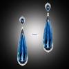 Elegant Blue Teardrop Rhinestone Earrings for Brides