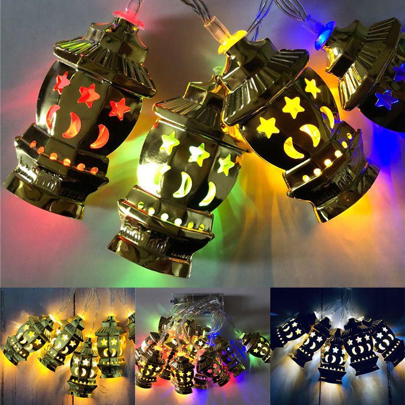 Eid Ramadan Mubarak Lantern Led Fairy String Light Moon Star Islam Decor Muslim