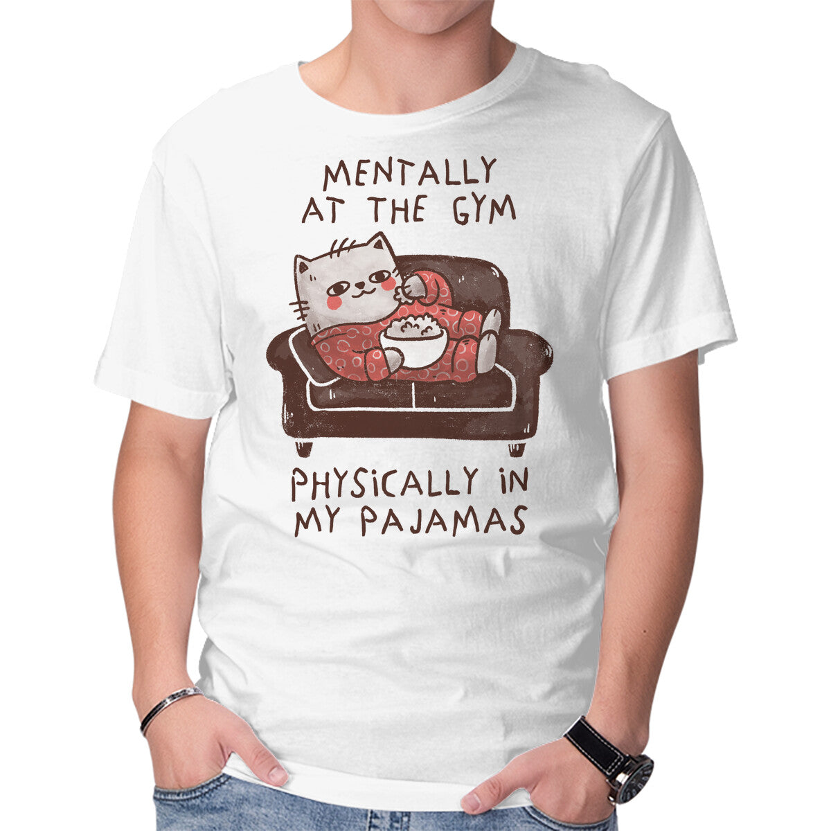 Unisex Crew Neck T-Shirt Mentally At The Gym Graphic Short Sleeve Casual Tee XXL